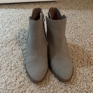 Chic Gray Perforated Ankle Boots